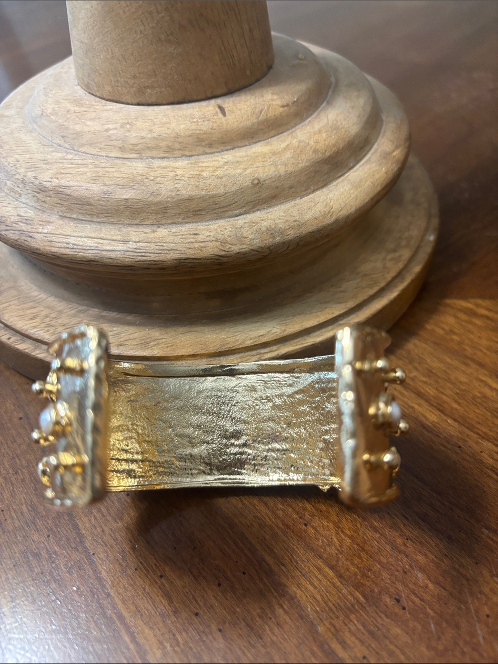 Gold Pearl Accent Cuff Bracelet - Picture 4 of 4